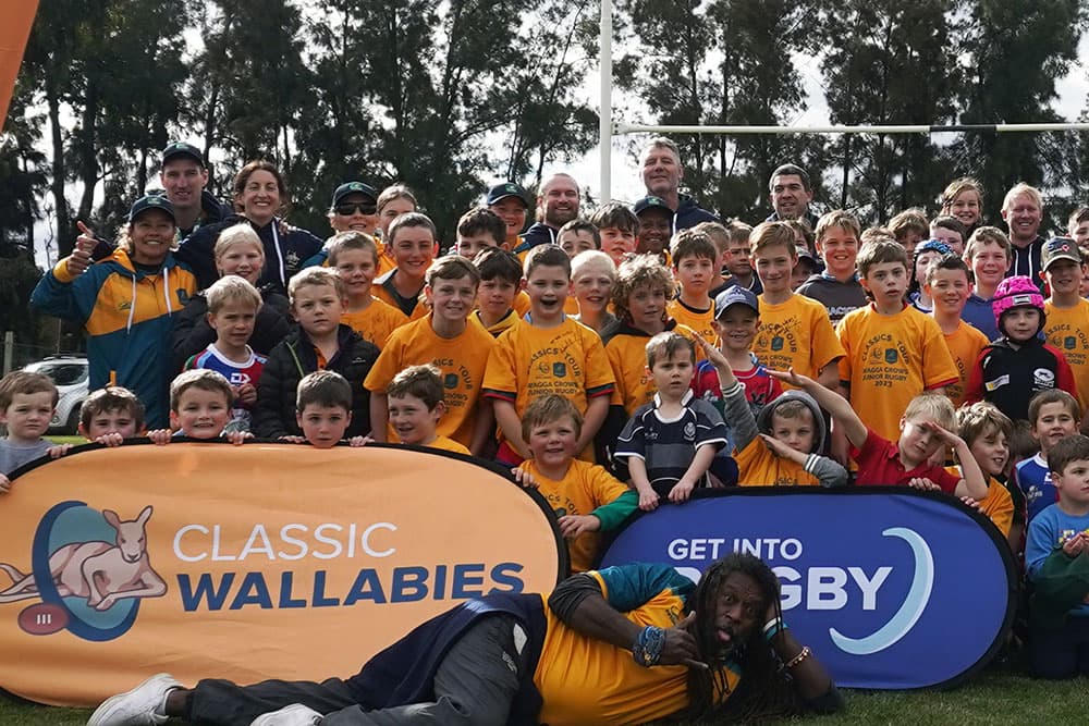 Wagga Kids Rugby Coaching Clinic with Classic Wallabies