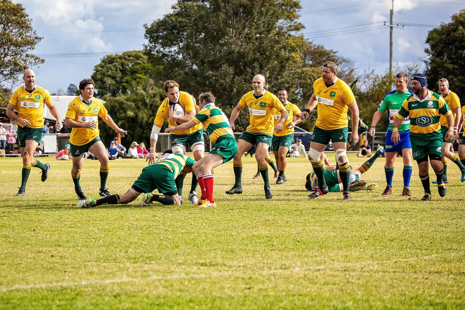 Action from the Classic Wallabies vs Downs Rugby match in Toowoomba in 2018